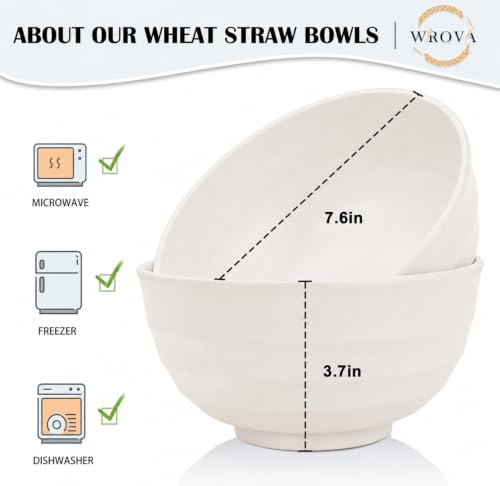 Wheat Straw Bowls Set 60 OZ (60 oz / White)