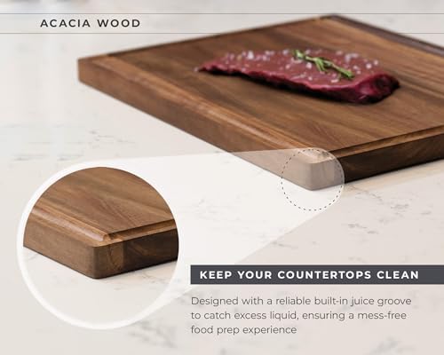 Wood Cutting Boards for Kitchen (17"L x 13"W / Acacia)