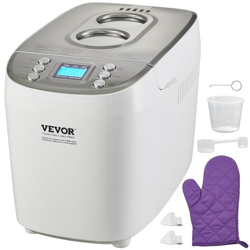 Bread Maker Dough Machine 15 Menus in 1 (White+Silver)