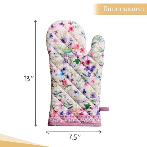 Maison d'Hermine Oven Gloves 100% Cotton Oven Mitt (038 - Chardon / 7.5" x 13" (Oven Mitt))