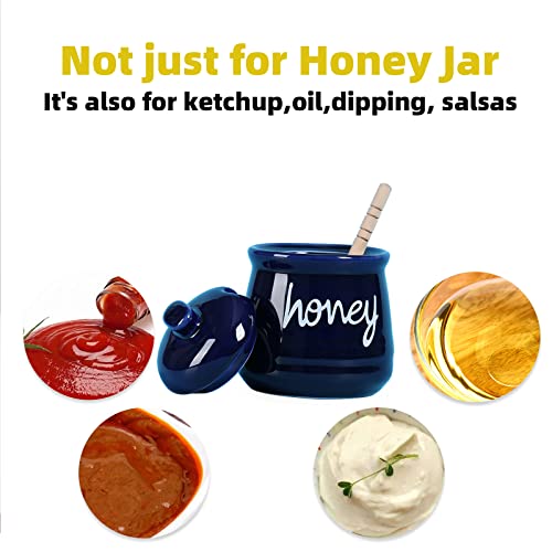 Honey Jar with Dipper and Lid (Navy)