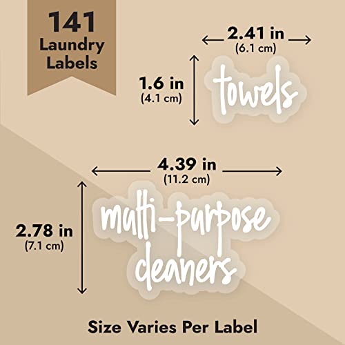 Laundry Room Organization Labels (141 Count)