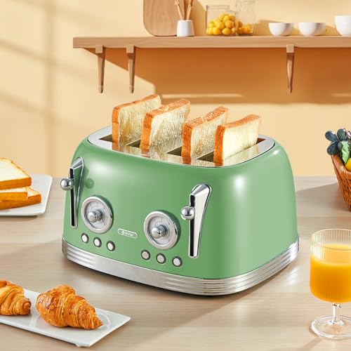 4‑Slice Retro Green Toaster Model TR03 (Green - 4 Slice)