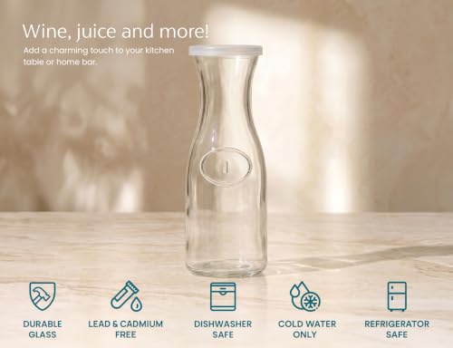 Mini Glass Carafes with Lids (Set of 4, 24oz (Mini))