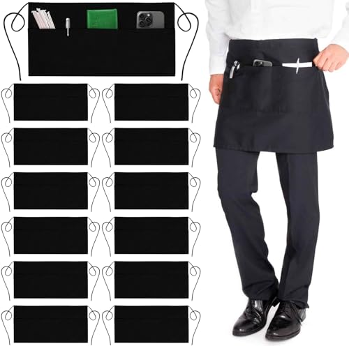 Server Aprons with 3 Pockets (12 Count)