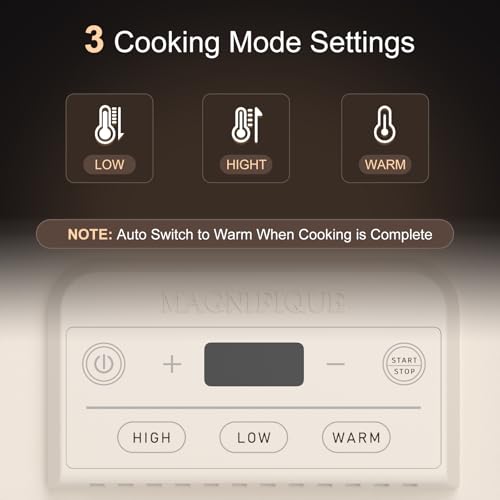 4 Quart Casserole Programmable Slow Cooker with Ceramic Baking Dish (Oatmeal)