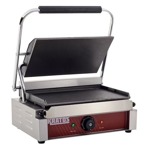 Commercial Electric Panini Sandwich Grill with Smooth Plates (Medium w/ Smooth Plates)