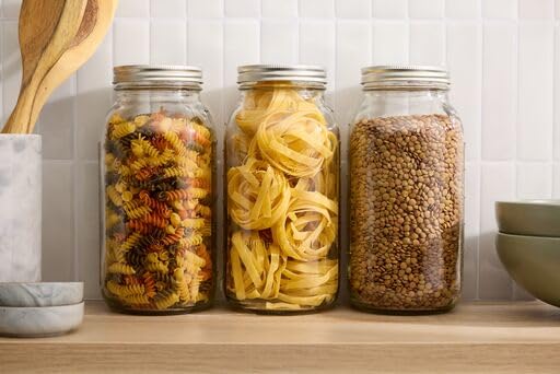 Wide Mouth Half Gallon 64 Oz Jars with Lids and Bands (Half Gallon / 64 Ounce (Pack of 12))