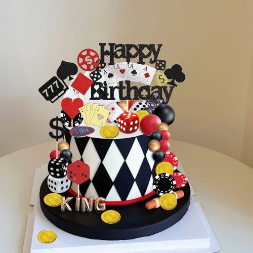 35Pcs Casino Cake Toppers Poker Casino Theme Party Decorations