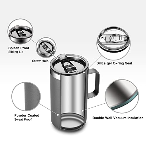 20 oz Insulated Coffee Mug (A1.Silver grey / 20 ounces (1 pack))