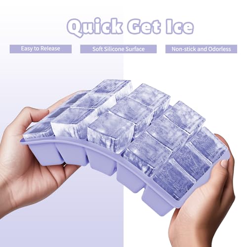 Silicone Ice Cube Tray 3 Pack (Purple +Pink+Mint / Ice Cube Tray 3 Pack)