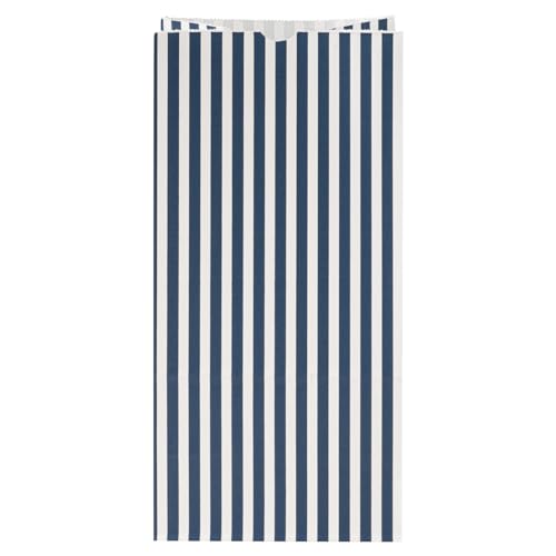 Blue And White Stripe Paper Bag (8 lb / Blue & White)