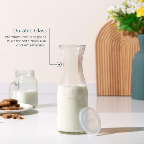 Mini Glass Carafes with Lids (Set of 4, 24oz (Mini))