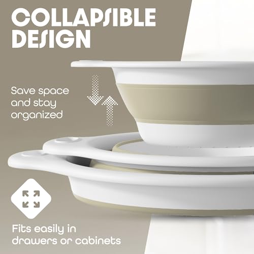 Collapsible Colanders (Beige)