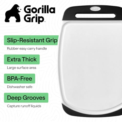 BPA Free Reversible Kitchen Cutting Board (Black/White / Large (Pack of 3))