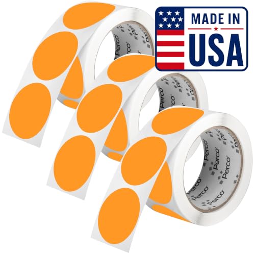 Neon Orange Perforated Round Circle Dot Sticker 2 (Neon Orange / 2 Inch)
