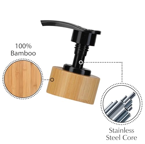 Emerson Glass Soap Dispenser Set (01 – White / Bamboo Black)