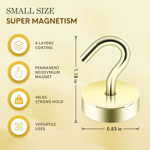 Magnetic Hooks Steel Tube Design for Cruise (Gold / 40lb Magnetic Hooks)
