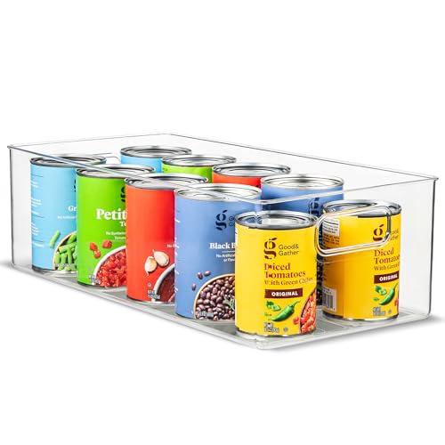 Plastic Food Storage Clear Container Bin with Handles for Organizing Kitchen (16x8x5)