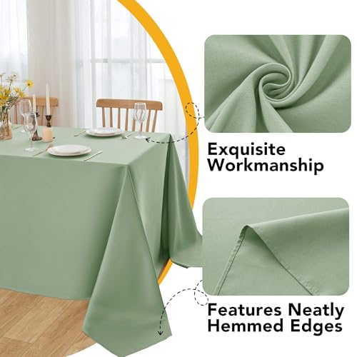 6 Pack Sage Green Tablecloths for Rectangle Tables (Sage Green / 90x156 In, 6 Pack)