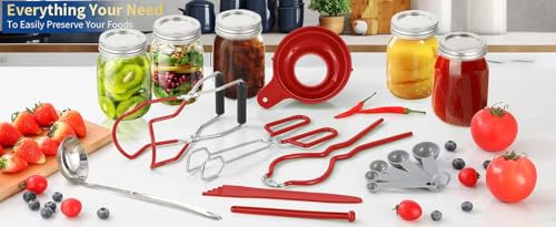 Canning Supplies Starter Kit (9-Pcs Set / Red)