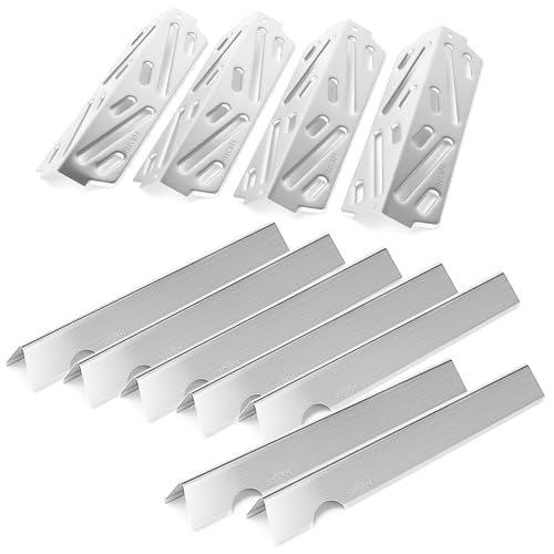 SUS304 Heat Deflectors & 17" Flavorizer Bars for Weber Genesis 2 400 Series (17.13"×2.28"×2.17" - 66033 Genesis II LX E440)