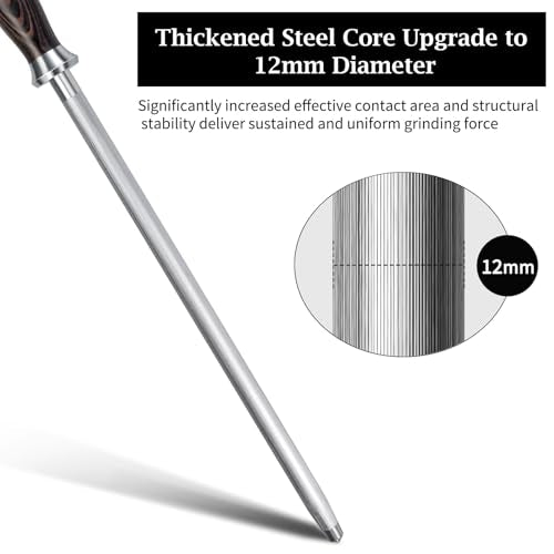 Honing Rod 12 Inch Professional Kitchen Knife Sharpener Rod (12")