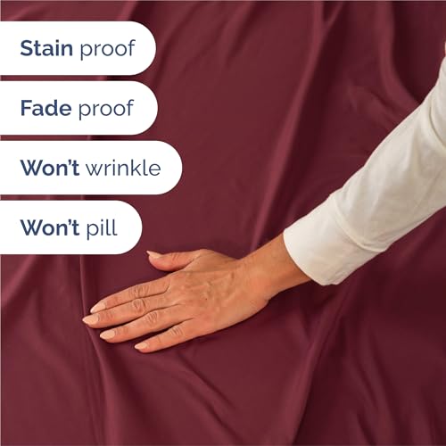 King Size 4 Piece Sheet Set (25 - Burgundy / King)