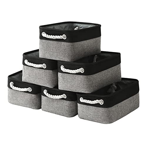 Fabric Storage Cubes (Black&Gray / Small (Pack of 6))