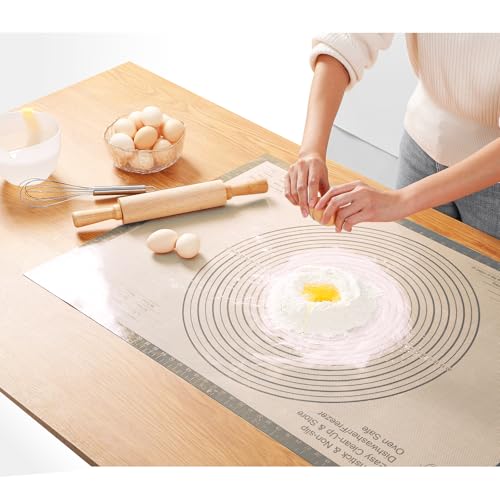 Silicone Pastry Mat 36x24 Inch Extra Large Baking Mat with Measurements (Gray / 36"L x 24"W)