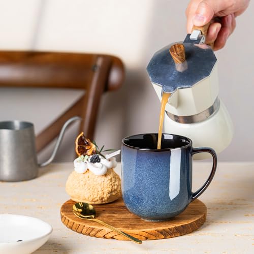 Ceramic Coffee Mugs Set of 6 (reactive glaze-4 / set of 6)
