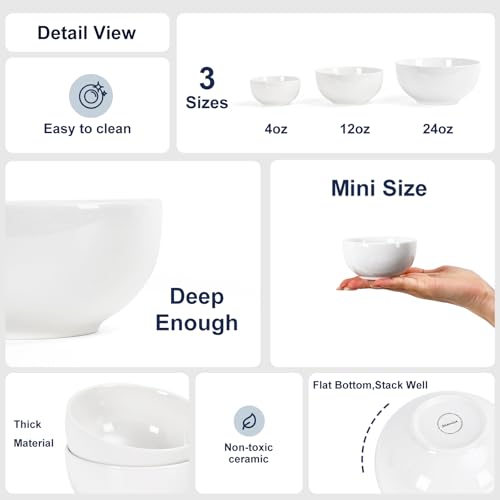 Ceramic Dipping Bowls 4 oz (White / 4 Oz)