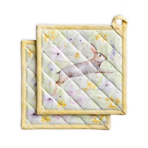 Pot Holders 100% Cotton Potholders (095 - Easter Zest / 8" x 8" (Pot Holder Pack of 2))