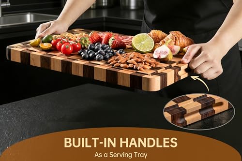 Cutting Boards for Kitchen (Checkered / 16.5"L x 11.6"W)