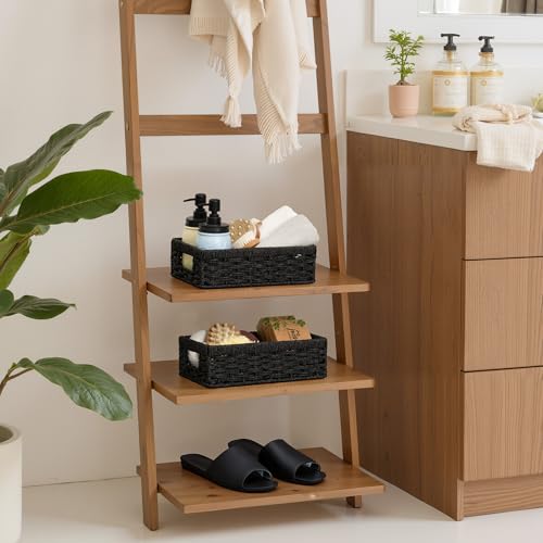 Wicker Baskets for Organizing (Black (Paper Rope) / 2x 11¼"L x 7½"W x 3½"H)