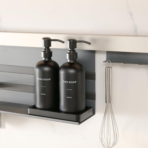 Matte Black Soap Dispenser Set (Black Bottle & Black Pump)
