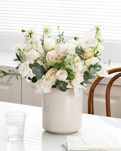 Large Utensil Holder for Kitchen Counter (Vintage White / 7.2" H)