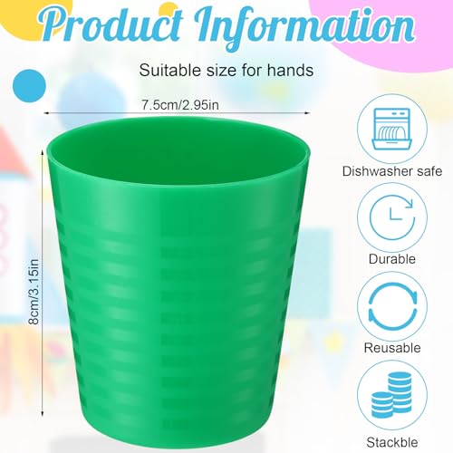 36 Pcs Kids Plastic Cups 8 oz Drinking Toddler Cups (Dark)