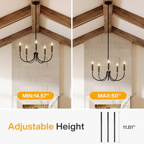 Modern Black Chandelier (Farmhouse Modern)