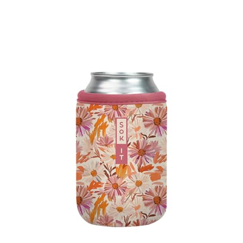 CanSok Sleeve for Beer & Soda Insulated Neoprene Cover (Pick Me Petals / 12oz Can Sleeve)