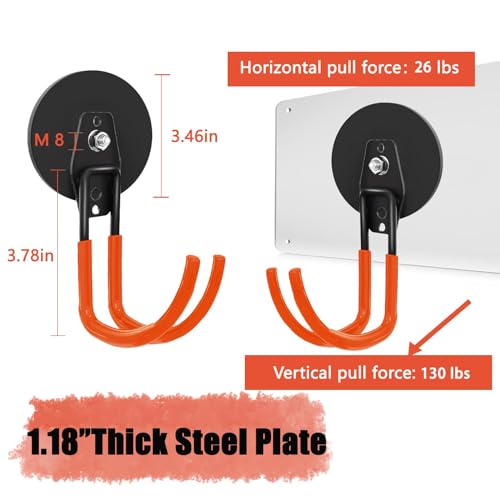 Large Heavy Duty Magnetic Garage Hooks (Large J/2pack26-130lbs)
