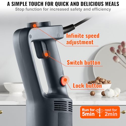 Commercial Immersion Blender 500 W 20 Inch Heavy Duty Hand Mixer (500Watt 20inch)