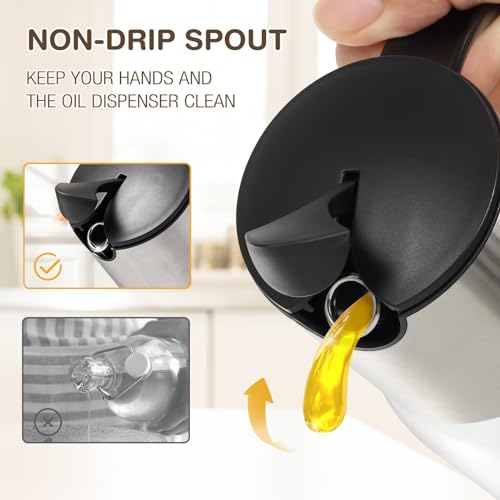 Large Olive Oil Dispenser Set Auto Flip No (clear 10 oz and 18 oz)