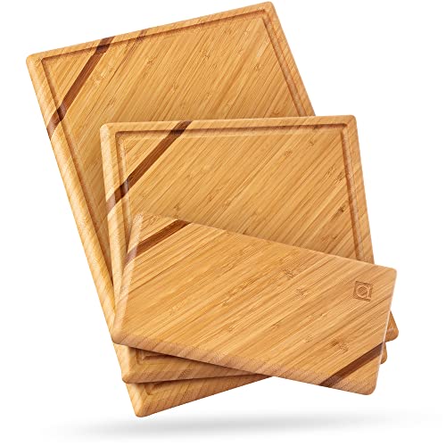 Chorus Bamboo Cutting Board Set with Juice Groove (Premium Chic Bamboo)