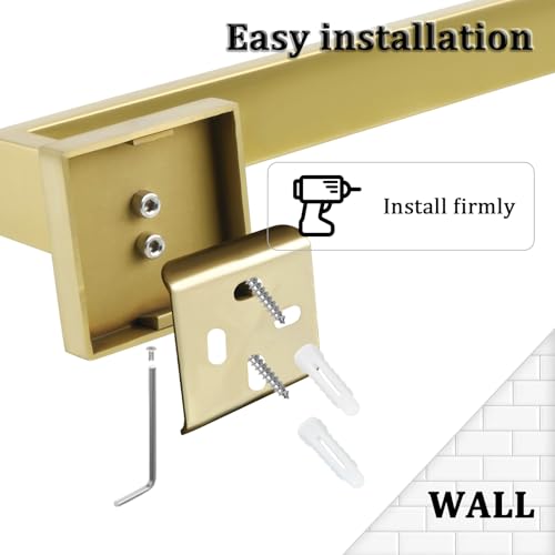 Gold Towel Bar Towel Racks for Bathroom Wall Mount 16 Inch (Single 16 Inch / Golden)