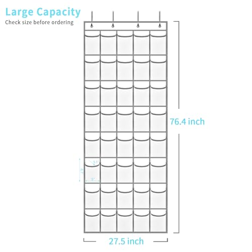 Over the Door Shoe Organizer (White - 40 Pockets)