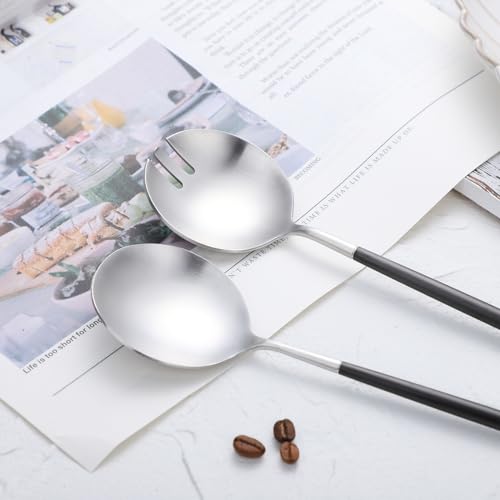 Salad Servers (Black/Silver)