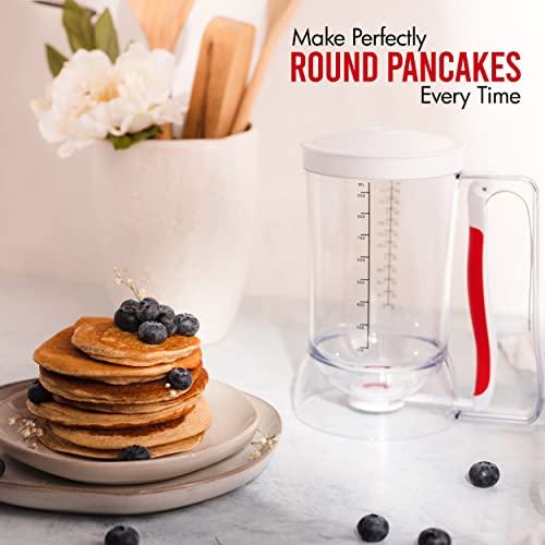 Mess Free Pancakes Pourer & Cupcake Batter Dispenser (White)