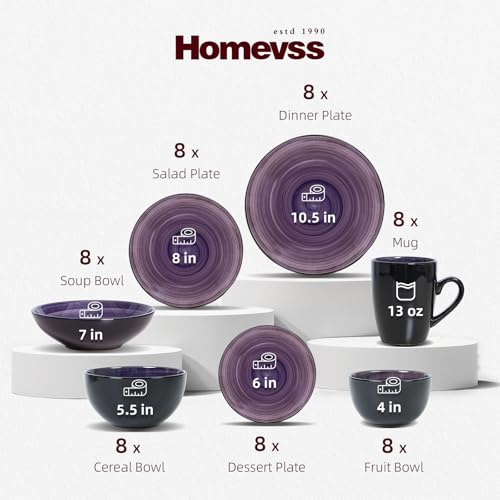 Stoneware Sonoma 56pc Dinnerware Set (Purple)