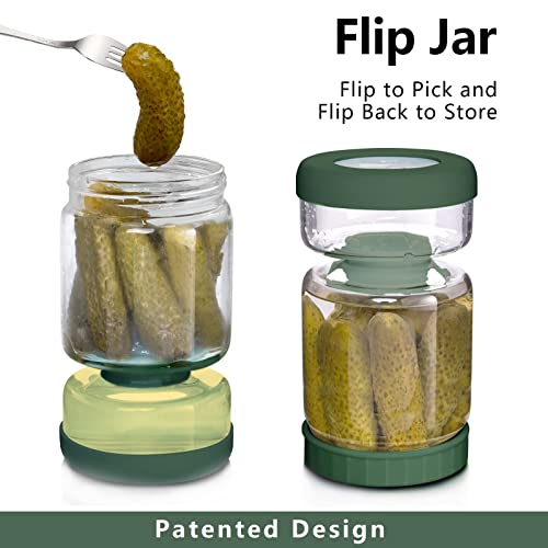 Glass Pickle Jar (34oz Green Pickle jar)